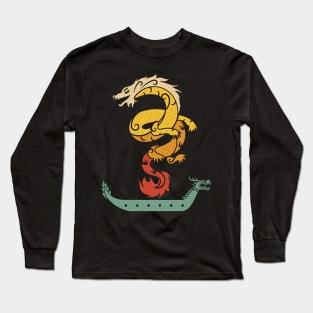 Dragon Boat Paddling Vintage Look Long Sleeve T-Shirt